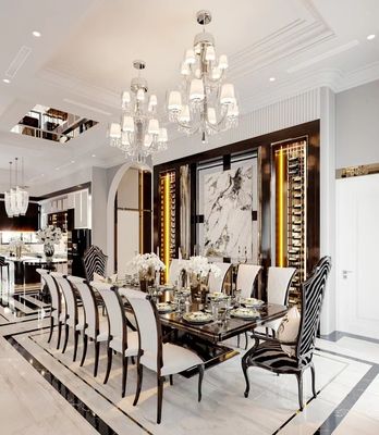 comprare Tavolo da pranzo rettangolare 8 dell'hotel del piatto della roccia del metallo della mobilia del ristorante dell'albergo di lusso 10 sedie online manufacture