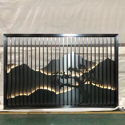 comprare La decorazione dell'hotel dello schermo della mobilia dell'hotel di acciaio inossidabile del metallo di schiocco ha intrecciato l'oro di titanio online manufacture