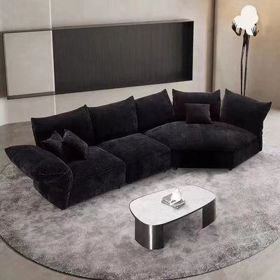 comprare Sofà straniero del tessuto della stanza di Sofa Italian Hotel Villa Living del velluto del nero del petalo online manufacture