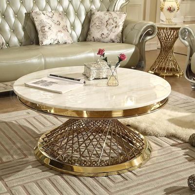 comprare Tavolino da salotto rotondo di lusso moderno del tavolino da salotto dell'hotel di acciaio inossidabile 304 online manufacture