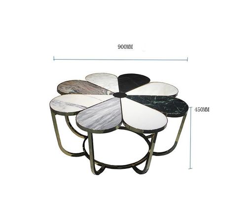 comprare Tabella di tè di marmo del fiore di forma dell'hotel dell'ingresso della mobilia di svago nordico del metallo online manufacture