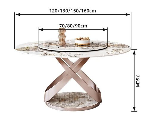 comprare Tavola rotonda del marmo moderno di lusso leggero con il tavolo da pranzo della famiglia della piattaforma girevole online manufacture