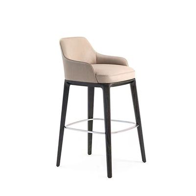 comprare Sgabelli da bar di legno solidi pranzanti di cuoio creativi della sedia di modo nordico di stile alti online manufacture