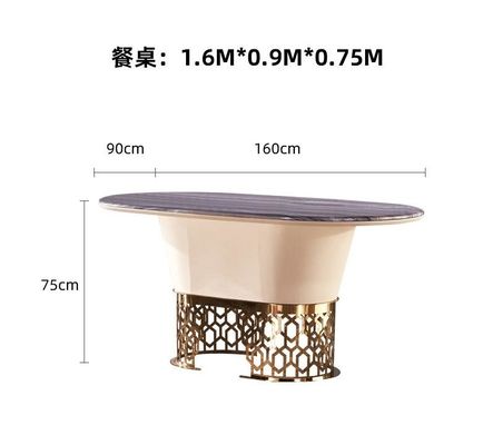 comprare Tavolo da pranzo di marmo ovale semplice dell'hotel della mobilia leggera moderna del ristorante online manufacture