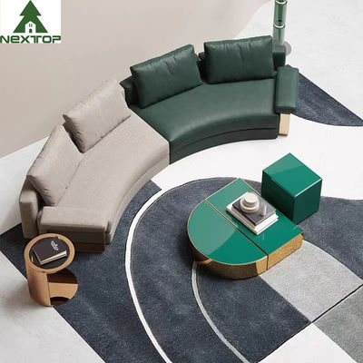 Buon prezzo Combinazione di qualità superiore Sofa Set Leather Curved di ricezione della mobilia dell'ingresso dell'hotel in linea