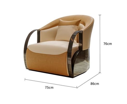 comprare Sedia di salotto di cuoio genuina del bracciolo di acciaio inossidabile dell'hotel della mobilia di qualità superiore dell'ingresso singola online manufacture