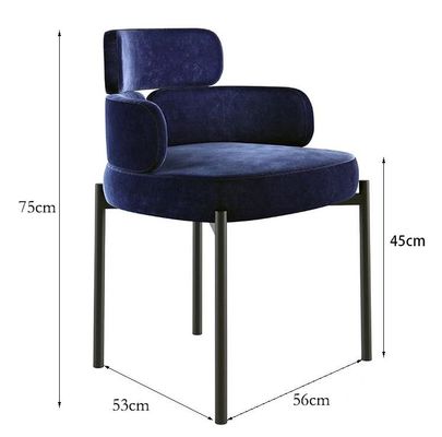 comprare Metallo creativo di lusso leggero Art Velvet Armrest Dining Chair della mobilia del ristorante dell'hotel online manufacture