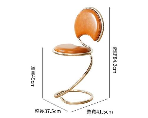 comprare Poltrona da pranzo in cuoio in acciaio inossidabile Nordic minimalista creativo online manufacture