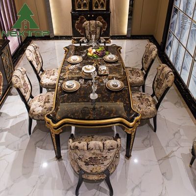 comprare British Royal Style Tavolo da pranzo Set 6 posti Tavolo da pranzo in legno di lusso online manufacture