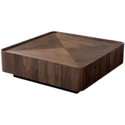 Buon prezzo Tavolo da caffè nero alla noce Nordic Light Luxury Square Tea Table Per ufficio in hall in linea