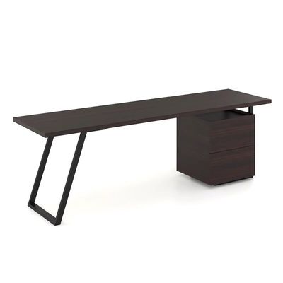 Buon prezzo Grande scrivania da 2 metri con sedie girevoli a schiena alta in linea