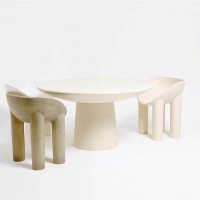 comprare Art Elephant Legs Hotel Tavolo da caffè Fibra di vetro Simple Round Dining Table Chairs Set online manufacture