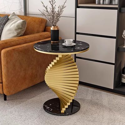 comprare Tavolo da caffè in oro nero marmo Tavolo di fianco in metallo per uso in albergo online manufacture