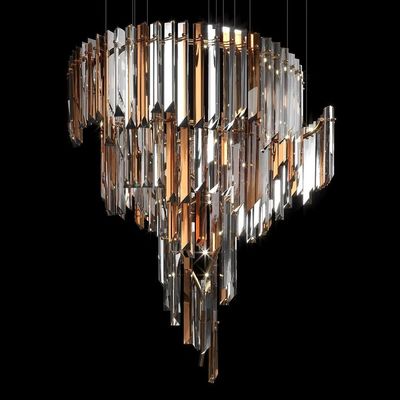 comprare Candelabro caldo 3000K in rame con vetro trasparente per arredi interni di hotel online manufacture