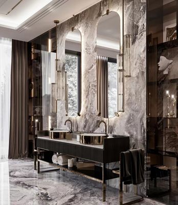 Governo integrato senza cuciture ceramico del bacino del bagno della mobilia dell'albergo di lusso del piatto della roccia