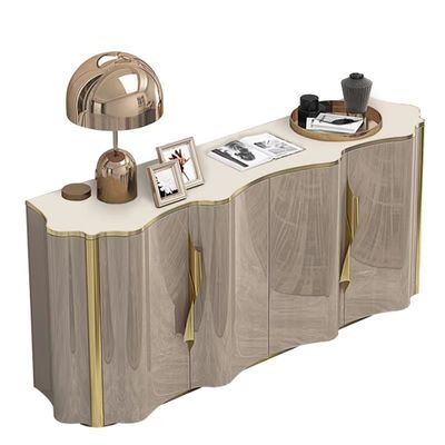 Credenza di legno solida della credenza dei Governi dell'hotel di lusso elettrolitico di acciaio inossidabile