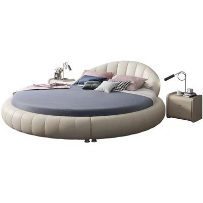 Lusso atmosferico 2.2m rotondo di re Bed 2m della camera da letto della villa del letto dell'hotel del tessuto