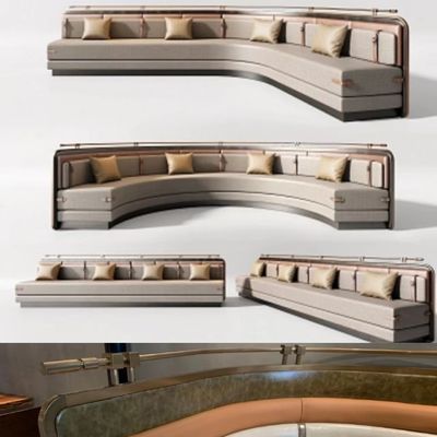 Ristorante di cuoio di sedili Sofa Seats dell'hotel di U di forma dei semi della cabina di lusso antica del cerchio