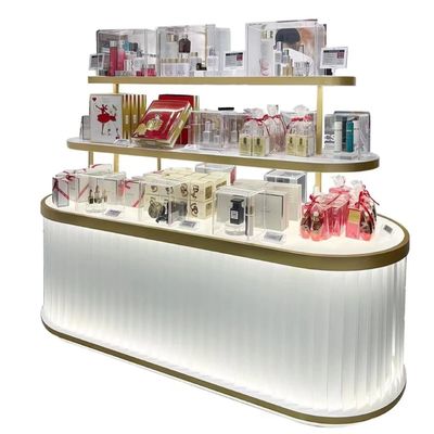 Centro commerciale cosmetico dei contenitori per esposizione dell'anti della ruggine di modo di esposizione degli armadietti vetrina di lusso dell'hardware