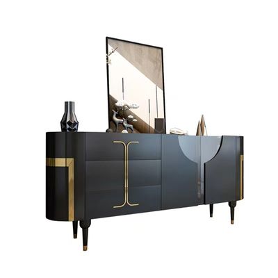 Acciaio inossidabile della credenza dello smalto di titanio di lusso nero nobile dei Governi su ordinazione quattro piedi