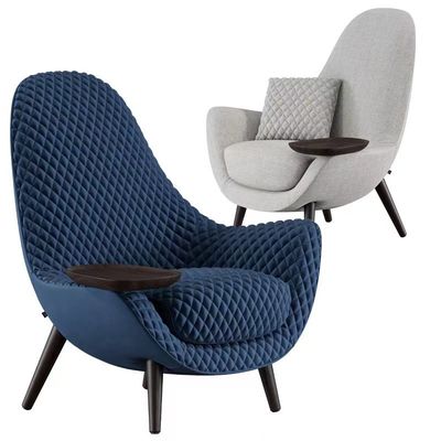 Vassoio di tè di Borgogna Diamond Grid Living Room Fabric Sofa Chair With Stainless Steel