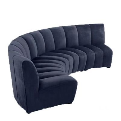 Sofà moderno del velluto di Sofa Hotel Lobby Curve Arc del velluto dei blu navy del salone