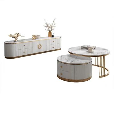Buon prezzo Console LCD moderna di acciaio inossidabile TV della mobilia del salone dei Governi dell'hotel TV della villa in linea