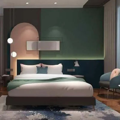 Mobilia su ordinazione dell'hotel di concetto della mobilia di legno interna di qualità superiore del letto matrimoniale