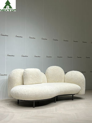 Villa bianca di Sofa For Hotel Room Home della peluche del tessuto dei sedili a forma di del velluto 3