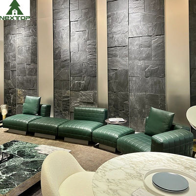 cuoio verde di lusso Sofa Set modulare del Ministero degli Interni della mobilia dell'ingresso dell'hotel di 1800*1000mm