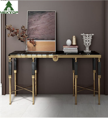 Tabella decorativa di marmo moderna dell'ingresso della console di acciaio inossidabile dell'oro della mobilia dell'albergo di lusso