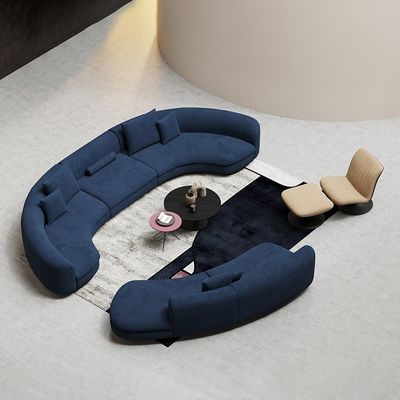 Il blu ha curvato la mobilia sezionale dell'insieme di ricezione dell'ingresso di forma di Sofa Fabric U