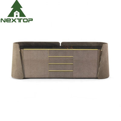 Set di supporti TV da 75 pollici Modern Metal Luxury Room Furniture Armadietto superiore in marmo