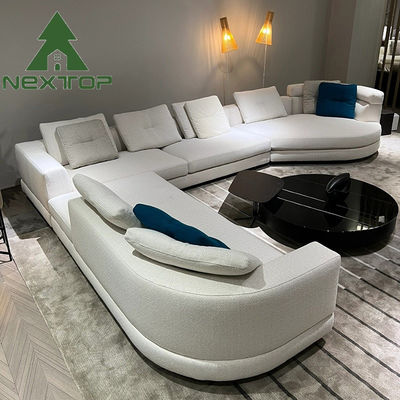 Divano di lino bianco semicircolare Decorazione interna Villa Soggiorno