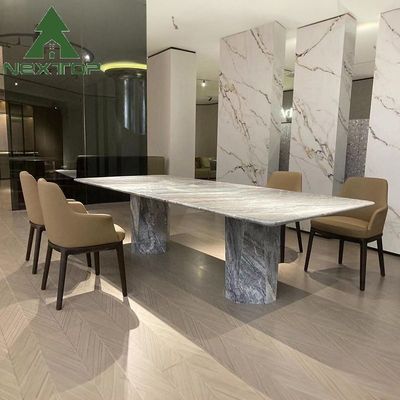 Arredamento per la sala da pranzo OEM per 8-12 Set di tavolo da pranzo rettangolare in marmo completo