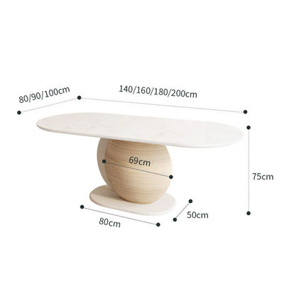 Buon prezzo Arredamento Nordic Hotel Ristorante Stile minimalista Legno Personalità creativa Tavolo da pranzo in marmo ovale in linea