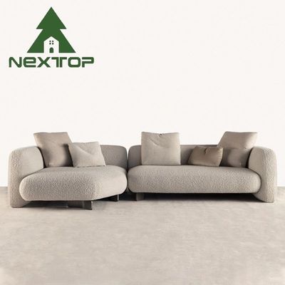 Buon prezzo Divano moderno in stile Cream Casual Lobby Reception Divano Set Tessuto di cotone in linea