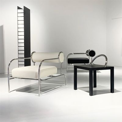 Poltrona moderna poltrona medievale minimalista poltrona per il tempo libero telaio in acciaio inossidabile
