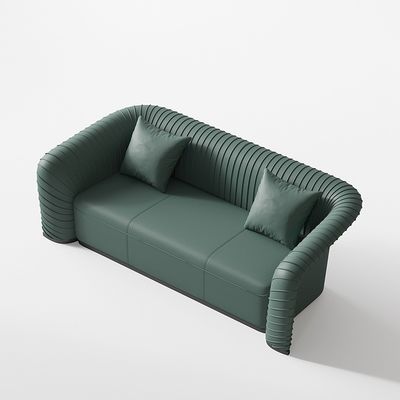 HD Sponge Hotel Arredamento Lobby Luxury Sofa Set Con Cuoio Verde