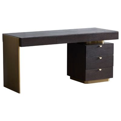Desktop per computer in legno massello con cassetti per organizzare i libri
