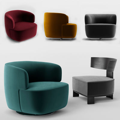 Molteni Elain And Clipper Velvet Armchair Hotel Arredamento degli interni