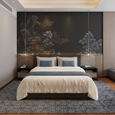 Buon prezzo Resistente alle macchie Hotel King Arredamento per camere d'ospite Custom completamente arredato in linea