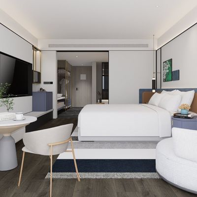 Finitura in legno di noce personalizzata Arredamento della camera da letto dell' hotel King Guest Room Disegno completo