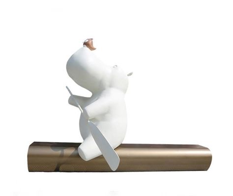 Sky Street Fiberglass Leisure Bench With Sculpture Ornament Parco commerciale all'aperto