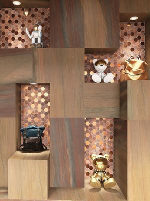 Unici mosaici esagonali in metallo Creare spazi di lusso per l'hotel
