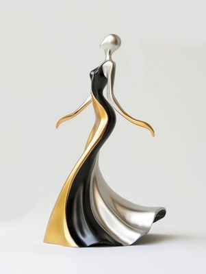 Semplice Glamour Silhouette Dancing Metal Sculpture Hotel Villa Showpiece