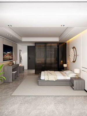 Progetto di personalizzazione della finitura del mobile in legno della camera da letto dell'hotel Modern Star