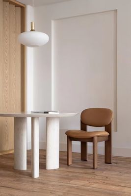 Sedia da pranzo in cuoio originale di lusso in stile italiano