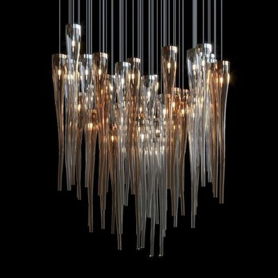 Lussureggiante Champagne Tassel Grandi Illuminazioni Per Hotel Ristorante Resort Negozio al dettaglio
