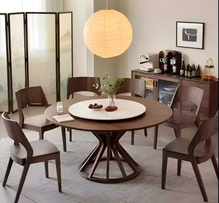 Buon prezzo Hotel 5 stelle Ristorante di alta qualità Legno massello Tavolo rotondo da pranzo 6 posti in linea